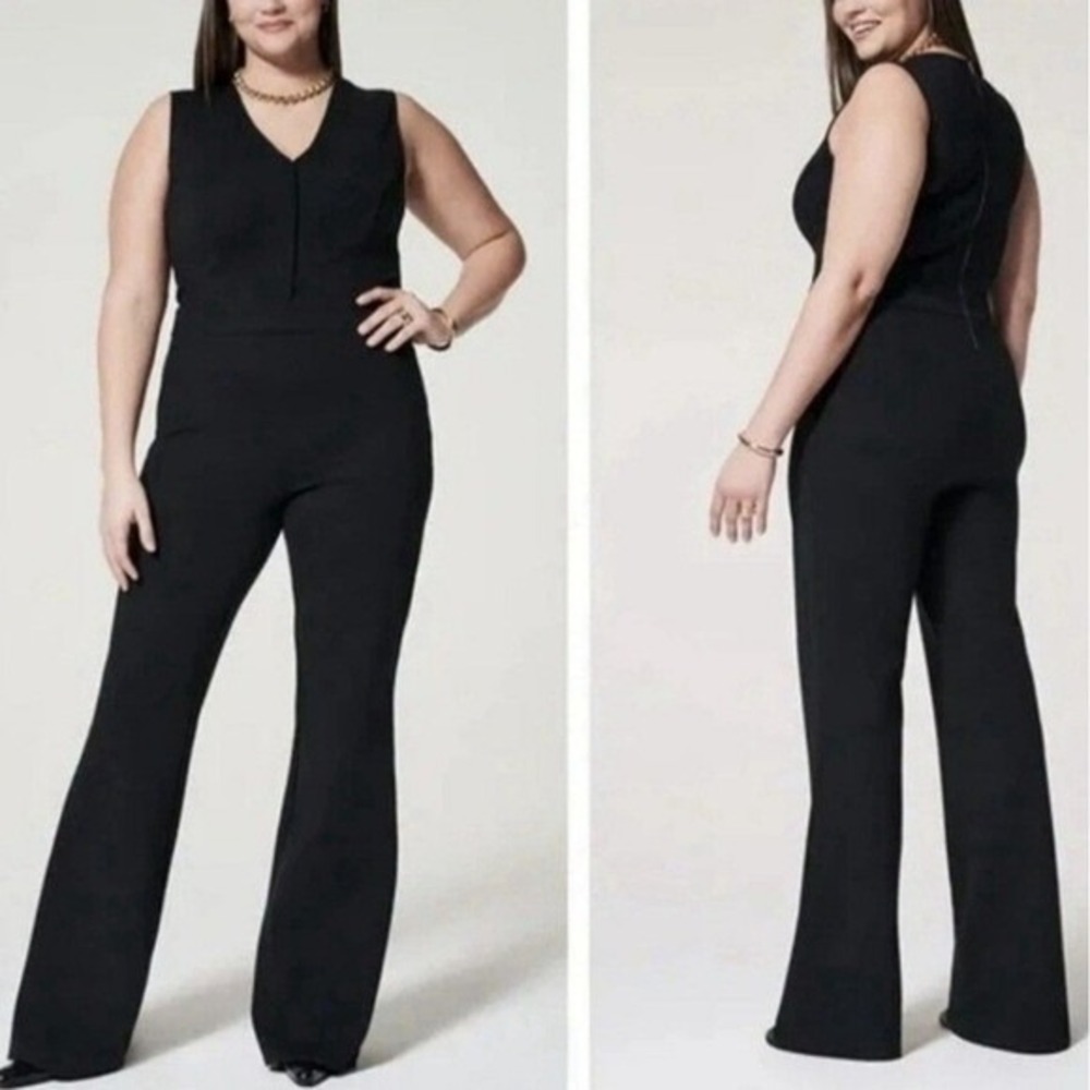 SPANX The Perfect Jumpsuit Sleeveless Back Zip Bootcut Leg Classic Black Size 1X